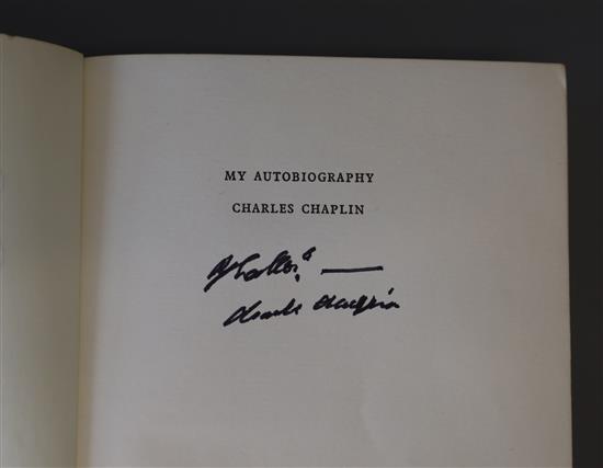 Chaplin, Charles - My Auto-biography, signed on half-title by the author, 8vo, cloth with unclipped d.j., the d.j. chipped a little at